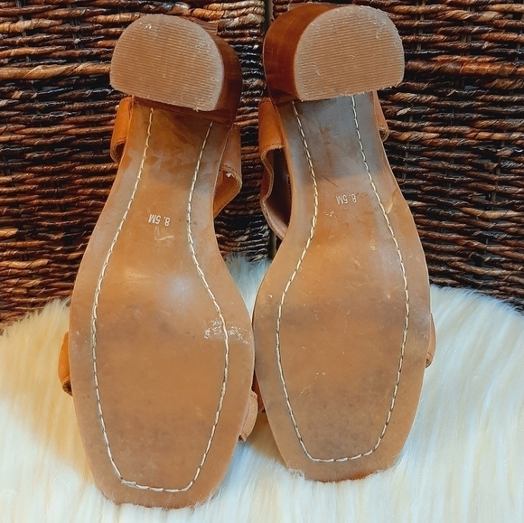 Jeffrey Campbell x Free People 8.5 Leather Magic Heel Boho Cuff Sandals Brown - Picture 5 of 10